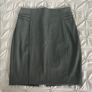 Express Gray Pleated Pencil Skirt for Work